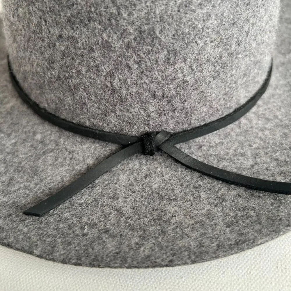 Brixton Wesley Fedora Hat Size Small 7 Gray Wool & Leather Timeless Classic